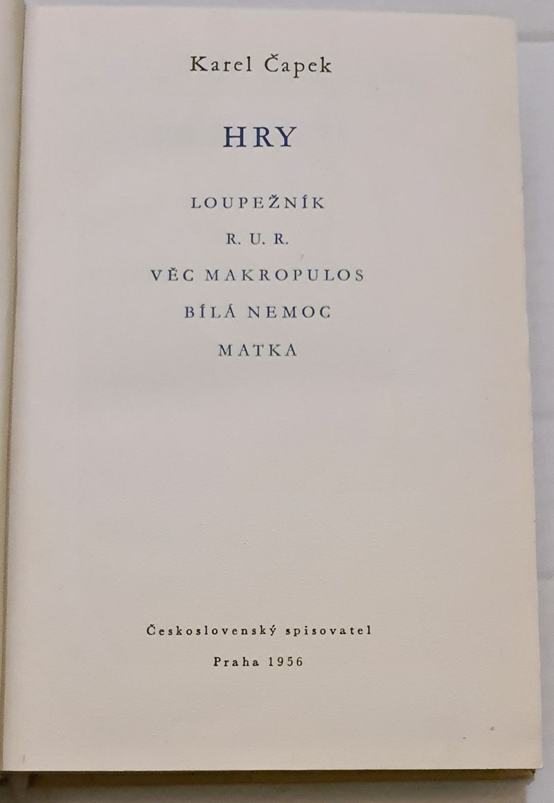 Karel Čapek - Hry - Obrázek 2